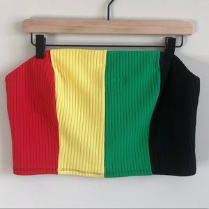 FOREVER 21 Striped Tube Top & Bracelet Set